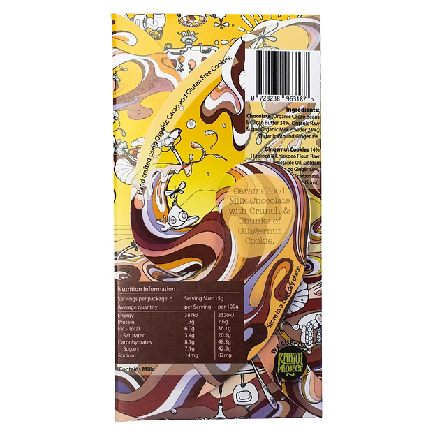 Chocolate bar Ginger Nutty (Organic) 90g