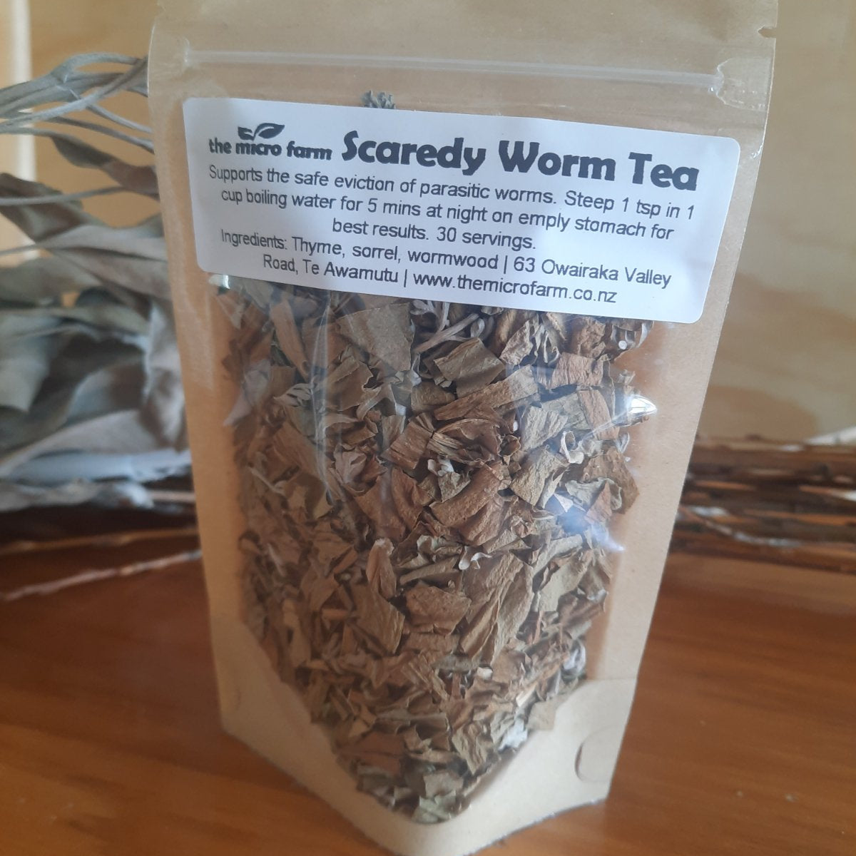 Scaredy Worm Tea (anti-parasitic) - Waikato grown & spray free – The ...